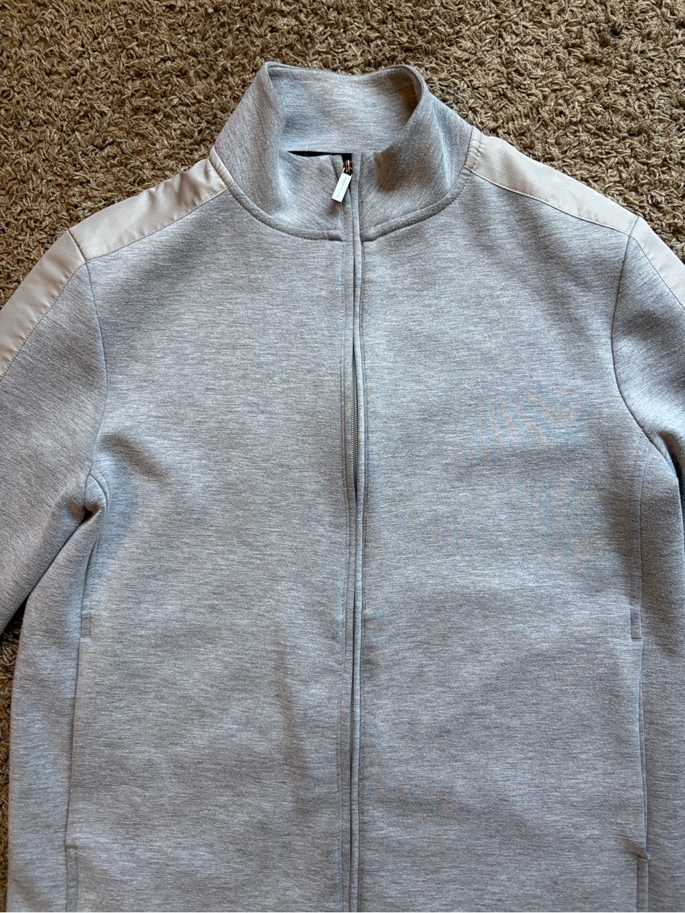 Perry Ellis Light Gray Lightweight Zip-Front Shirt Jacket